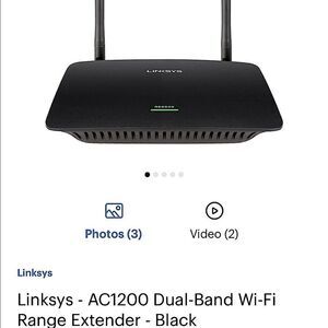 NWT! Linksys-AC1200, Dual Band WiFi Range Extendor. 2000 Square feet!